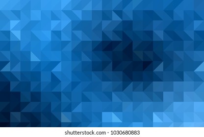 Dark BLUE vector shining triangular pattern. A vague abstract illustration with gradient. The completely new template can be used for your brand book.