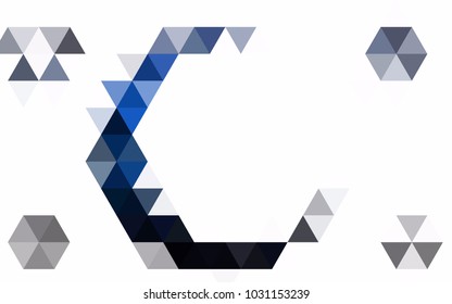 Dark BLUE vector shining triangular pattern. Shining illustration, which consist of triangles. A new texture for your design.