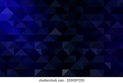 Dark BLUE vector shining triangular pattern. Creative geometric illustration in Origami style with gradient. A completely new template for your business design.