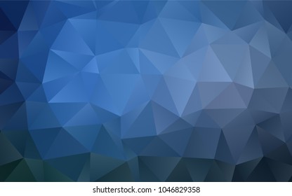 Dark BLUE vector shining triangular pattern. Colorful abstract illustration with gradient. A new texture for your design.