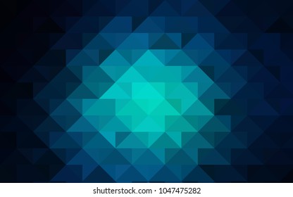 Dark BLUE vector shining triangular background. Shining illustration, which consist of triangles. The elegant pattern can be used as part of a brand book.