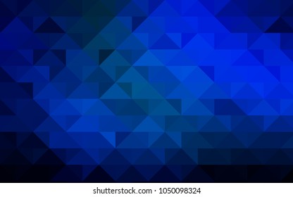 Dark BLUE vector shining triangular template. Shining colored illustration in a brand-new style. A new texture for your design.