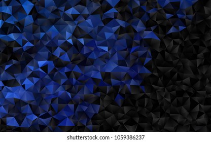 Dark BLUE vector shining triangular template. A vague abstract illustration with gradient. The elegant pattern can be used as part of a brand book.