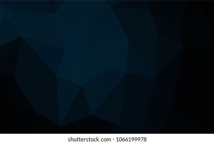 Dark BLUE vector shining triangular backdrop. Polygonal abstract illustration with gradient. The polygonal design can be used for your web site.