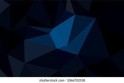 Dark BLUE vector shining triangular backdrop. A sample with polygonal shapes. The best triangular design for your business.