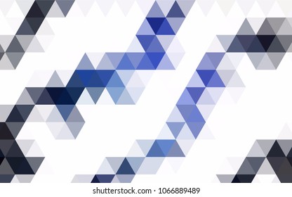 Dark BLUE vector shining triangular background. Creative illustration in halftone style with gradient. A completely new design for your business.
