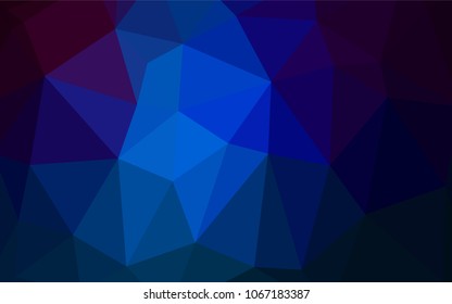 Dark BLUE vector shining triangular backdrop. A completely new color illustration in a  polygonal style. The polygonal design can be used for your web site.