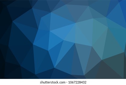 Dark BLUE vector shining triangular cover. Colorful illustration in abstract style with gradient. The template for cell phone's backgrounds.