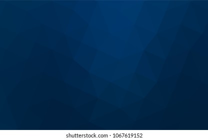 Dark BLUE vector shining triangular backdrop. Creative geometric illustration in Origami style with gradient. A new texture for your design.