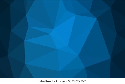 Dark BLUE vector shining triangular cover. Creative geometric illustration in Origami style with gradient. A new texture for your design.