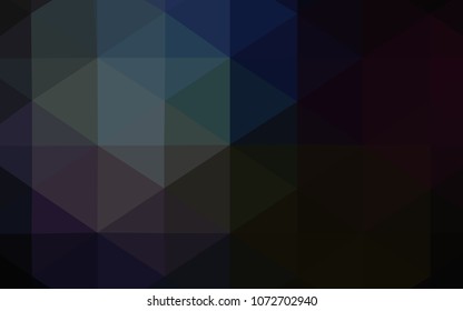 Dark BLUE vector shining triangular layout. Geometric illustration in Origami style with gradient.  A completely new template for your business design.