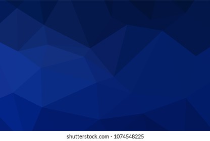 Dark BLUE vector shining triangular backdrop. Creative geometric illustration in Origami style with gradient. Textured pattern can be used for background.