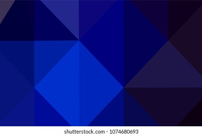 Dark BLUE vector shining triangular layout. Geometric illustration in Origami style with gradient.  Brand-new style for your business design.