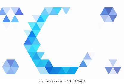 Dark BLUE vector shining triangular template. Triangular geometric sample with gradient.  The elegant pattern can be used as part of a brand book.