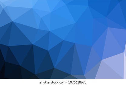 Dark BLUE vector shining triangular backdrop. Colorful abstract illustration with gradient. Brand-new style for your business design.