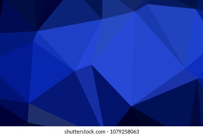Dark BLUE vector shining triangular backdrop. Shining colored illustration in a new style. A completely new template for your business design.