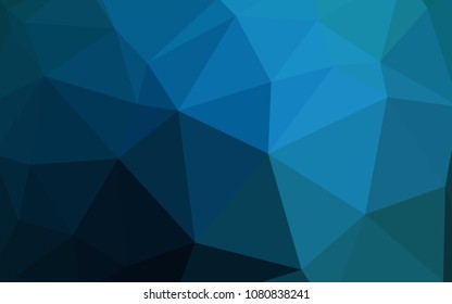 Dark BLUE vector shining triangular layout. Colorful illustration in abstract style with triangles. A completely new design for your leaflet.