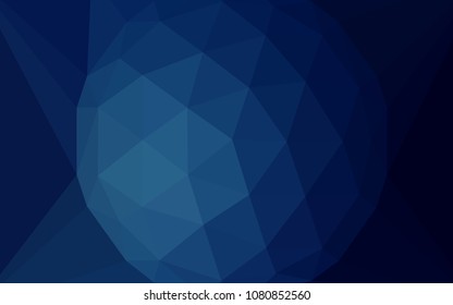 Dark BLUE vector shining triangular backdrop with a gem in a centre. Shining colorful illustration with triangles. A completely new design for your leaflet.