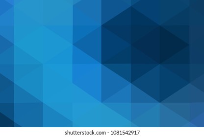 Dark BLUE vector shining triangular backdrop. Colorful illustration in polygonal style with gradient. Brand-new style for your business design.