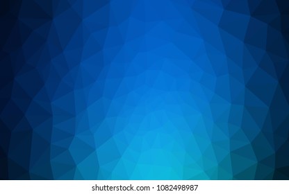 Dark BLUE vector shining triangular backdrop. Geometric illustration in Origami style with gradient.  Polygonal design for your web site.