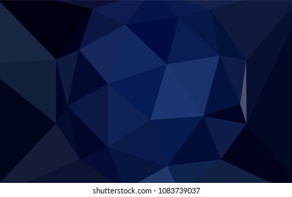Dark BLUE vector shining triangular cover. Colorful illustration in abstract style with triangles. Best triangular design for your business.