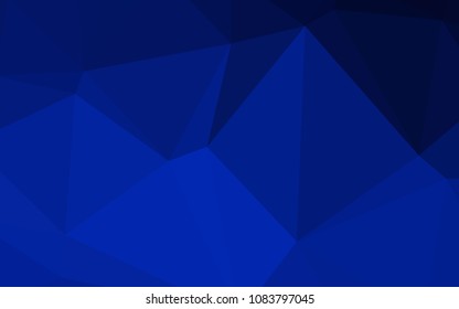 Dark BLUE vector shining triangular backdrop. A completely new color illustration in a  polygonal style. A new texture for your design.