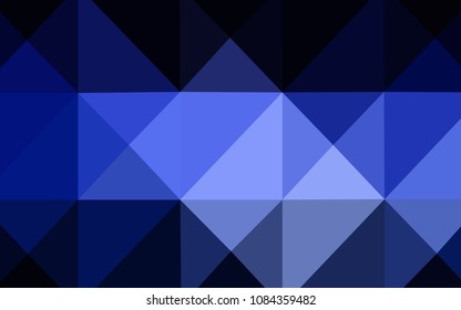 Dark BLUE vector shining triangular cover. Creative geometric illustration in Origami style with gradient. A completely new template for your business design.