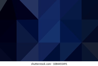 Dark BLUE vector shining triangular backdrop. Geometric illustration in Origami style with gradient.  The best triangular design for your business.