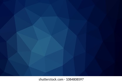 Dark BLUE vector shining triangular cover. Modern abstract illustration with triangles. Polygonal design for your web site.