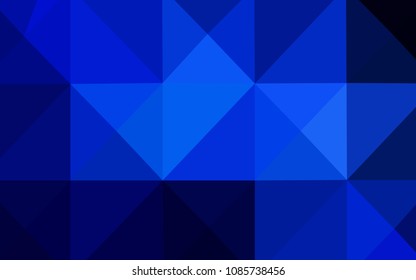 Dark BLUE vector shining triangular layout. Colorful abstract illustration with gradient. A completely new design for your business.