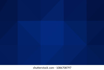 Dark BLUE vector shining triangular cover. Colorful abstract illustration with gradient. The template for cell phone's backgrounds.