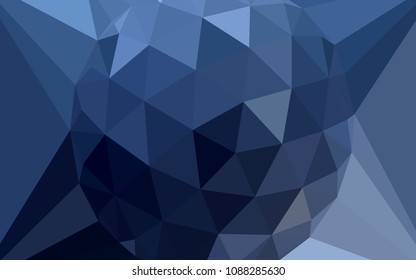 Dark BLUE vector shining triangular backdrop with a gem in a centre. Abstract illustration with an elegant triangles. New template for your brand book.