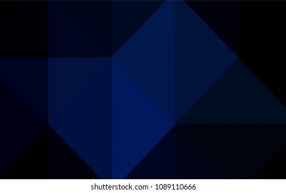 Dark BLUE vector shining triangular layout. Creative geometric illustration in Origami style with gradient. The polygonal design can be used for your web site.