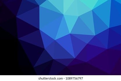 Dark BLUE vector shining triangular backdrop. Shining polygonal illustration, which consist of triangles. Template for cell phone's backgrounds.