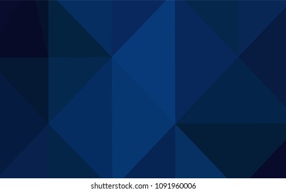 Dark BLUE vector shining triangular backdrop. A completely new color illustration in a  polygonal style. The polygonal design can be used for your web site.