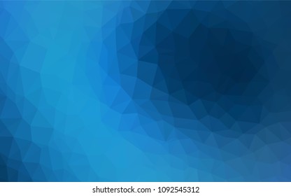 Dark BLUE vector shining triangular cover. Elegant bright polygonal illustration with gradient. Textured pattern for your backgrounds.