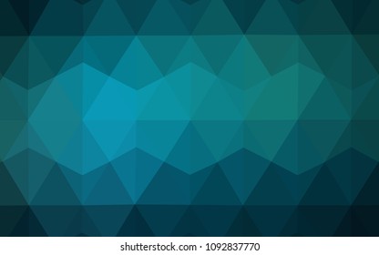 Dark BLUE vector shining triangular cover. Polygonal abstract illustration with gradient. Polygonal design for your web site.