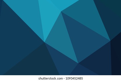 Dark BLUE vector shining triangular backdrop. Polygonal abstract illustration with gradient. Brand new style for your business design.