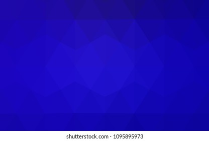 Dark BLUE vector shining triangular cover. Triangular geometric sample with gradient.  Brand new design for your business.