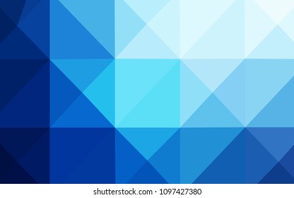 Dark BLUE vector shining triangular backdrop. Creative geometric illustration in Origami style with gradient. Brand-new design for your business.