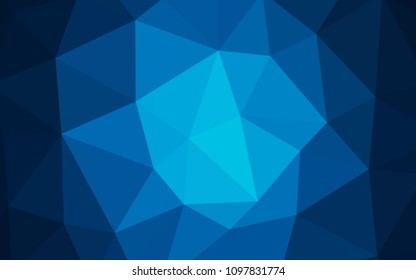 Dark BLUE vector shining triangular layout. Creative geometric illustration in Origami style with gradient. Textured pattern for your backgrounds.