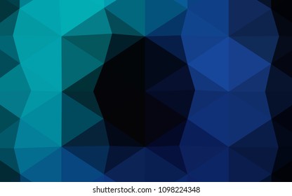 Dark BLUE vector shining triangular cover. A completely new color illustration in a  polygonal style. The best triangular design for your business.