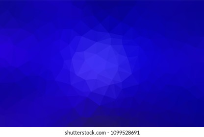 Dark BLUE vector shining triangular cover. A completely new color illustration in a polygonal style. Best triangular design for your business.