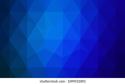 Dark BLUE vector shining triangular cover. Glitter abstract illustration with an elegant triangles. Pattern for a brand book's backdrop.