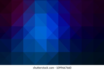 Dark BLUE vector shining triangular cover. A sample with polygonal shapes. Brand new style for your business design.