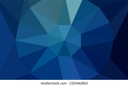 Dark BLUE vector shining triangular cover with a gem in a centre. Polygonal illustration, which consists of triangles. A new texture for your web site.