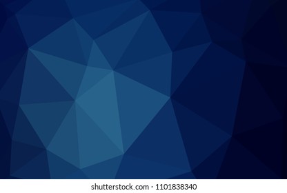 Dark BLUE vector shining triangular layout. A sample with polygonal shapes. Polygonal design for your web site.