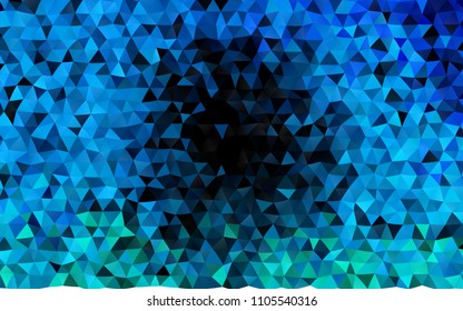 Dark BLUE vector shining triangular template. Shining colored illustration in a Brand new style. The best triangular design for your business.