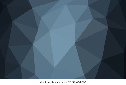 Dark BLUE vector shining triangular cover. Glitter abstract illustration with an elegant triangles. Completely new template for your banner.