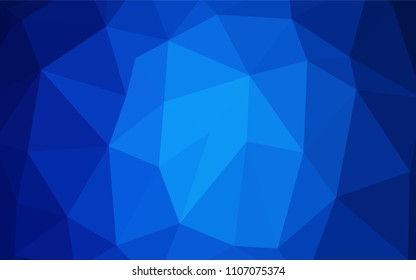 Dark BLUE vector shining triangular backdrop. Modern geometrical abstract illustration with gradient. Brand-new design for your business.